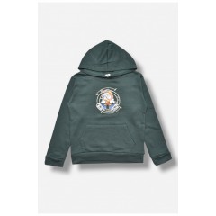 Світшот дитячий для хлопчика на флісі темно-зеленого кольору 206003L