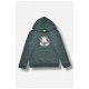 Світшот дитячий для хлопчика на флісі темно-зеленого кольору 206003L