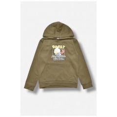 Свитшот детский для мальчика на флисе цвета хаки 206017L