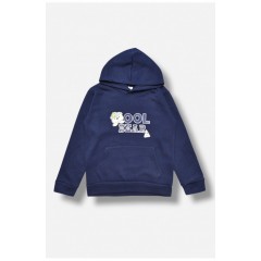 Світшот дитячий для хлопчика на флісі темно-синього кольору 206018L