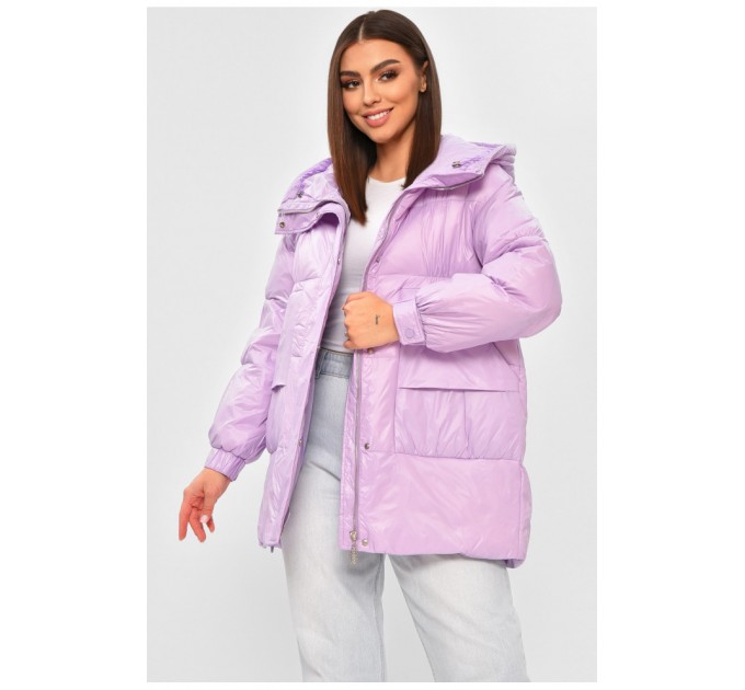 Куртка жіноча демісезонна світло-бузкового кольору 206036L