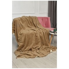 Плед двухсторонний белого и бежевого цвета размер 160*200 206103L