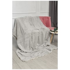 Плед двусторонний серого цвета размер 160*200 206104L