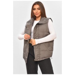 Женская жилетка однотонная серого цвета 206120L