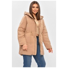 Куртка женская демисезонная однотонная бежевого цвета 206127L