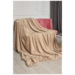 Плед однотонный бежевого цвета размер 220*240 206144L