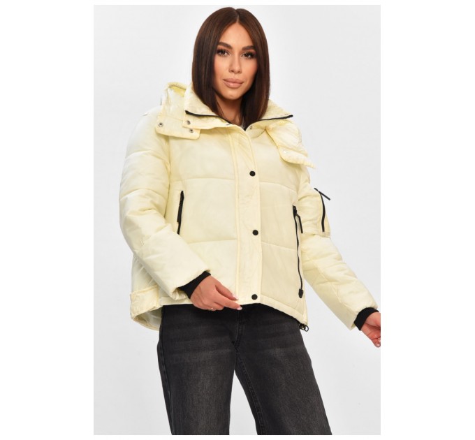 Куртка жіноча демісезонна молочного кольору 206256L