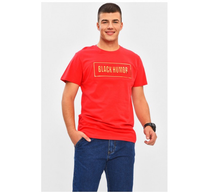 Мужская футболка красного цвета с принтом 206294L