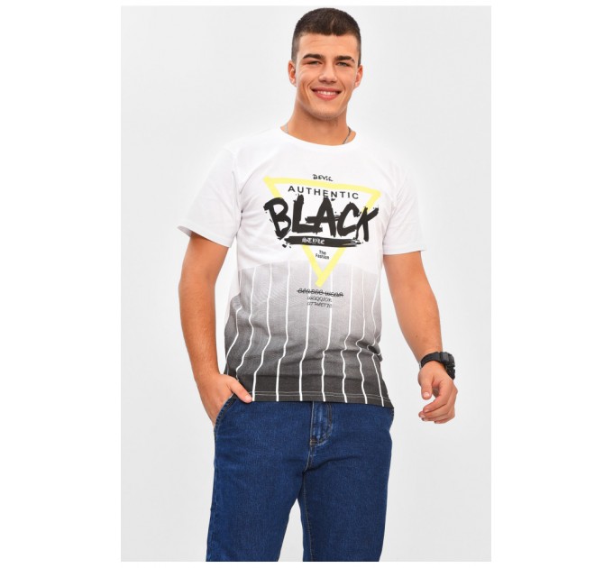 Мужская футболка белого цвета с принтом 206336L
