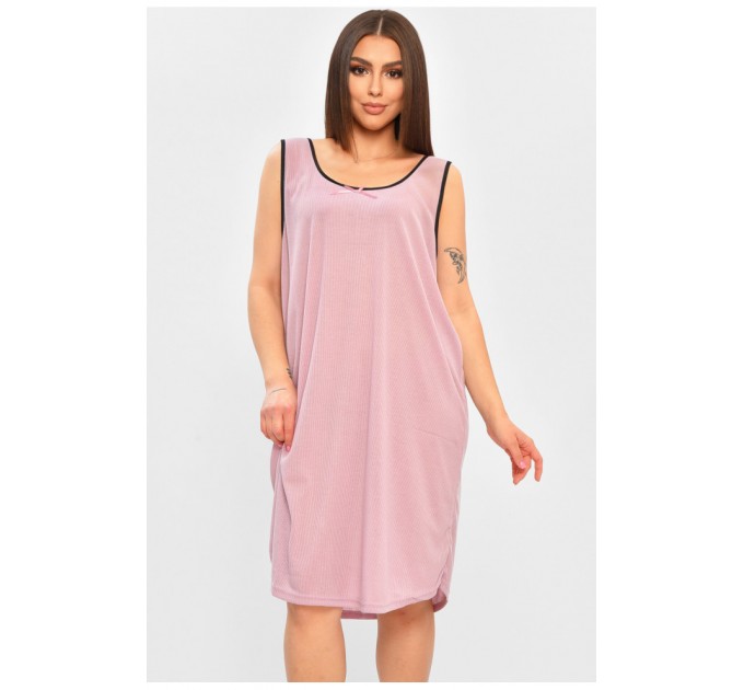 Нічна сорочка жіноча напівбатальна пудрового кольору 206462L