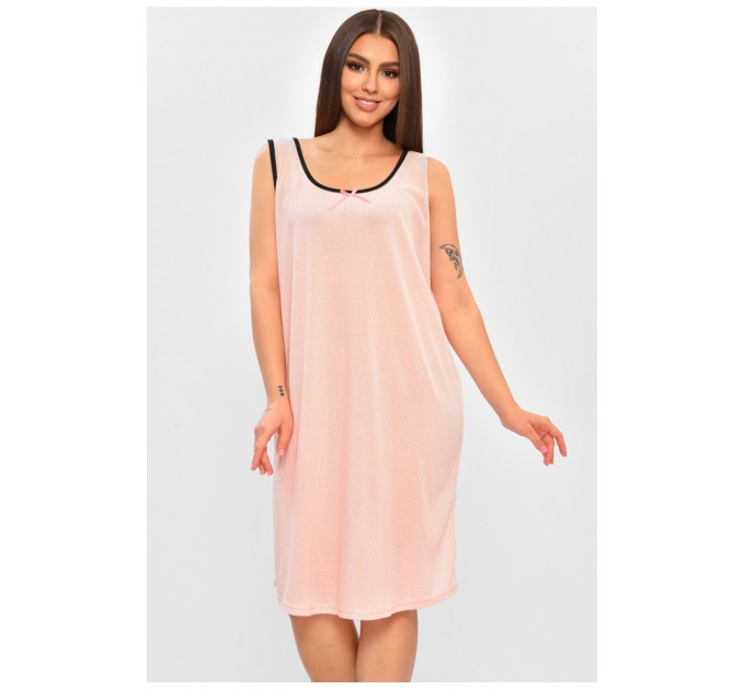 Ночная женская рубашка полубатальная персикового цвета 206463L