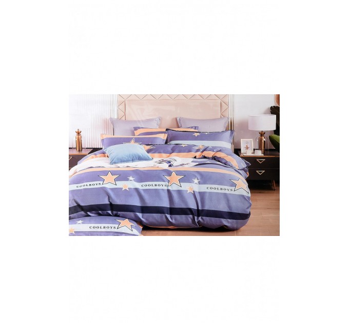 Комплект постільної білизни синього кольору півторка 152320L