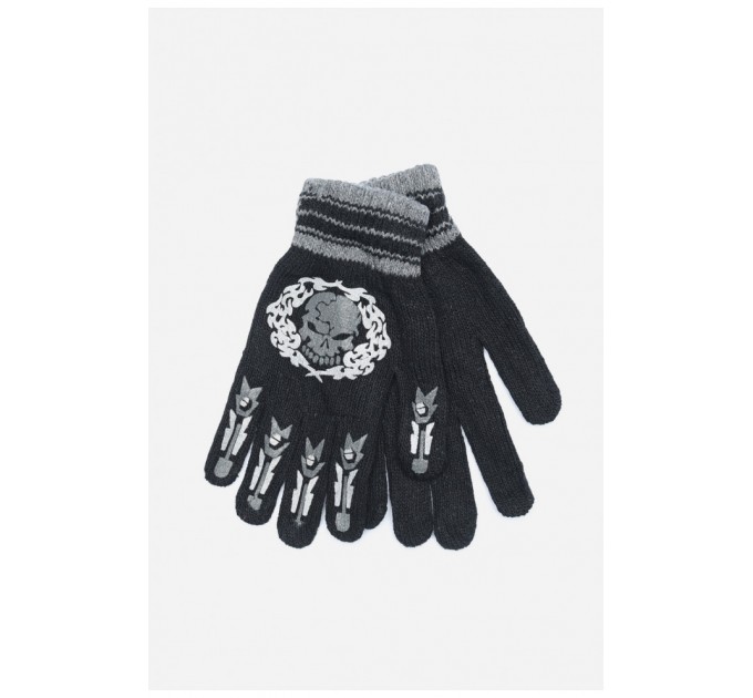 Рукавички підліткові для хлопчика сірого кольору на 12-15 років 152834L