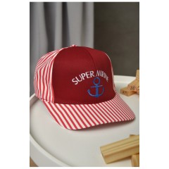 Кепка дитяча для хлопчика бордового кольору 155936L