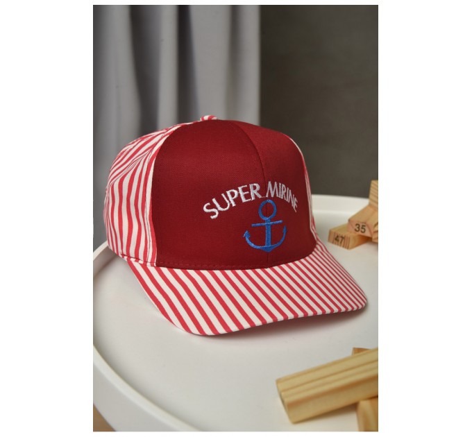 Кепка дитяча для хлопчика бордового кольору 155936L