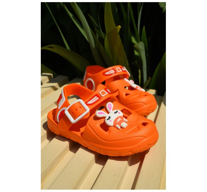 Сандалии детские пена для девочки оранжевого цвета 159552L