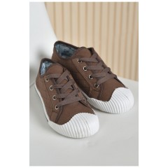 Кеди дитячі коричневого кольору текстиль 163242L
