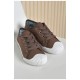 Кеди дитячі коричневого кольору текстиль 163242L