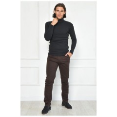 Штани чоловічі темно-коричневого кольору 163976L