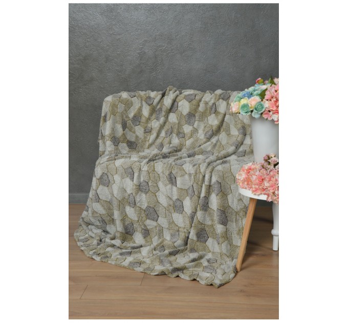 Плед коричневого кольору з принтом розмір 180*200 164119L