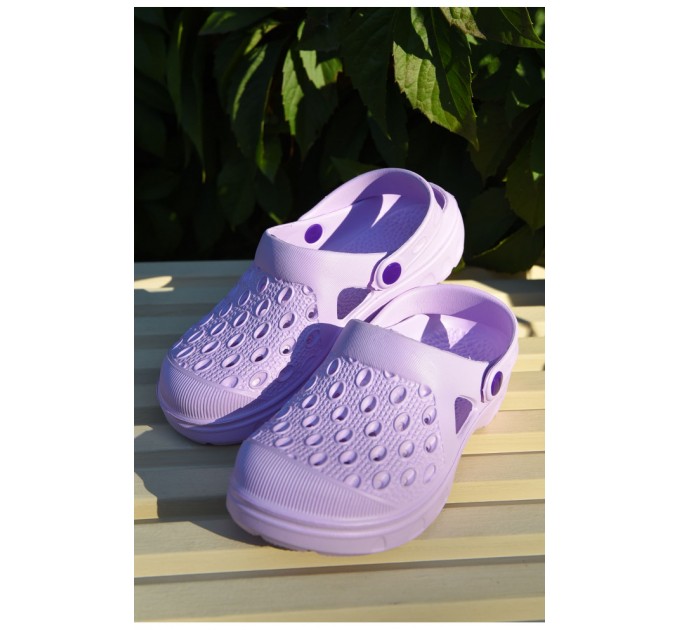 Кроксы детские для девочки лилового цвета 165365L