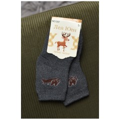 Шкарпетки дитячі махрові темно-сірого кольору 167853L Шкарпетки дитячі махрові темно-сірого кольору 167853L