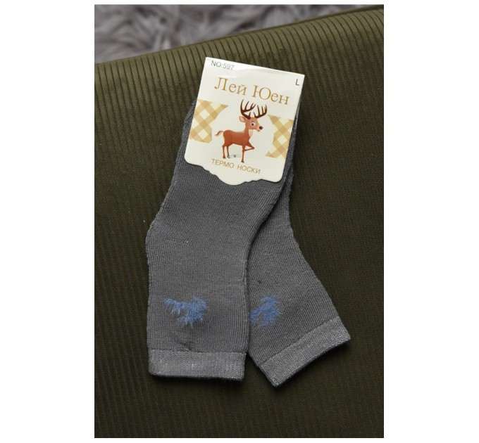 Шкарпетки дитячі махрові сірого кольору 167857L