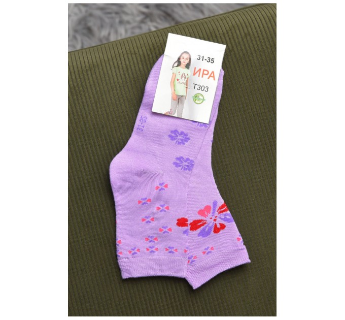 Шкарпетки для дівчинки бузкового кольору з малюнком 168284L