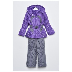 Куртка та напівкомбінезон дитячий для дівчинки єврозима фіолетового кольору 169498L