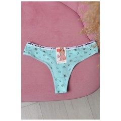 Стрінги жіночі з принтом м`ятного кольору 169759L Стрінги жіночі з принтом м`ятного кольору 169759L