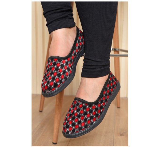 Тапочки женские красного цвета 170184L