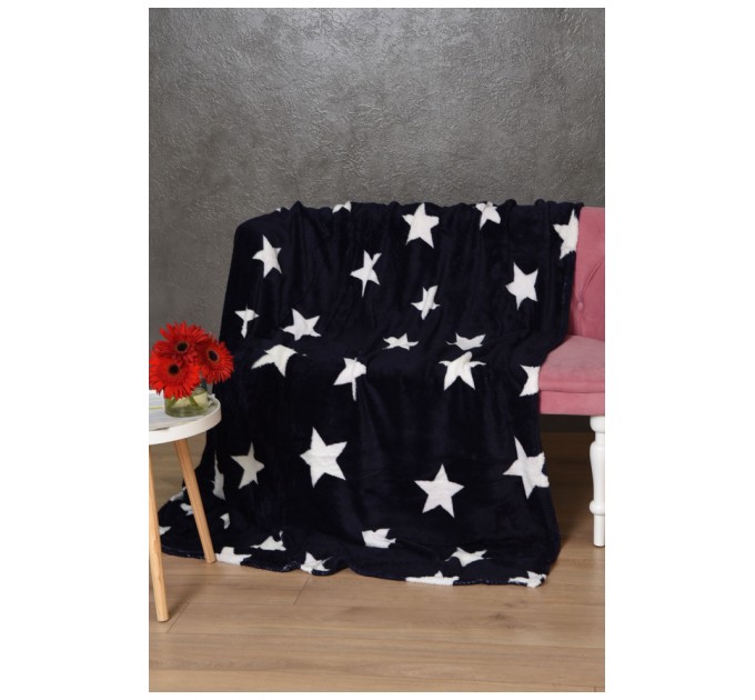 Плед синього кольору з принтом розмір 180*200 170588L