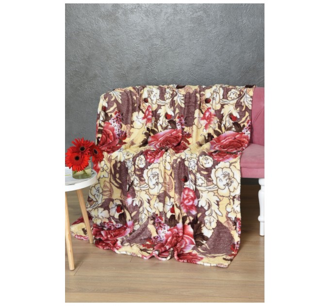 Плед рожевого кольору з принтом розмір 180*200 170604L