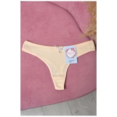 Стринги женские в рубчике желтого цвета 171710L