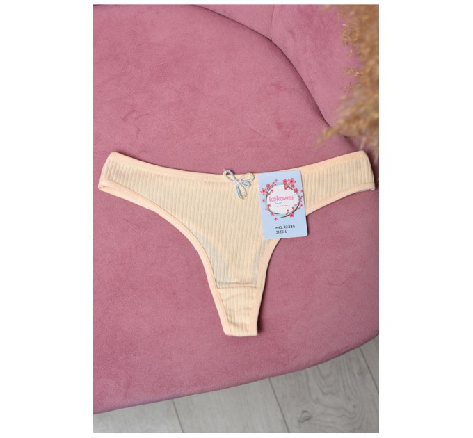 Стринги женские в рубчике желтого цвета 171710L