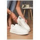 Кросівки жіночі білого кольору на шнурівці 172490L