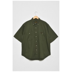 Сорочка чоловіча батальна джинсова кольору хакі 174821L