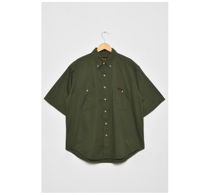 Сорочка чоловіча батальна джинсова кольору хакі 174821L