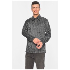 Сорочка чоловіча батальна чорного кольору в смужку 174906L