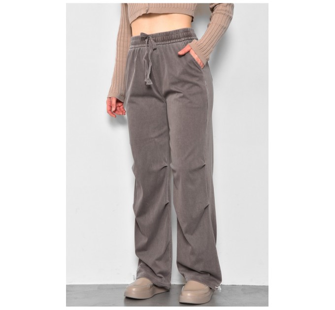 Брюки женские полубатальные сиреневого цвета 175984L