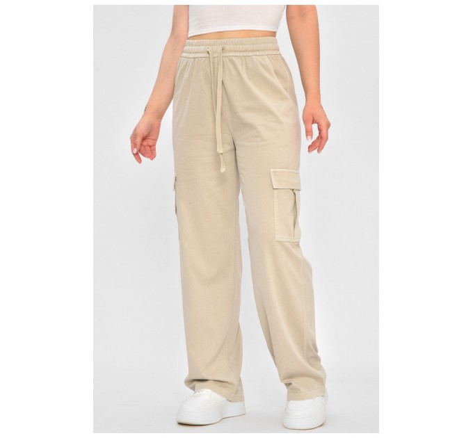 Штани жіночі напівбатальні бежевого кольору 176006L