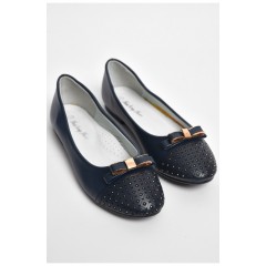 Балетки дитячі для дівчинки темно-синього кольору 176008L