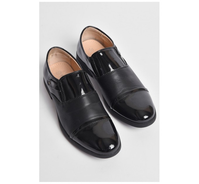 Туфли подростковые для мальчика черного цвета 176162L