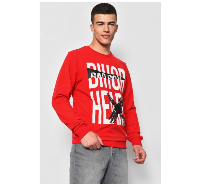 Світшот чоловічий з написом червоного кольору 176976L