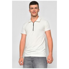 Мужская футболка поло белого цвета 178408L