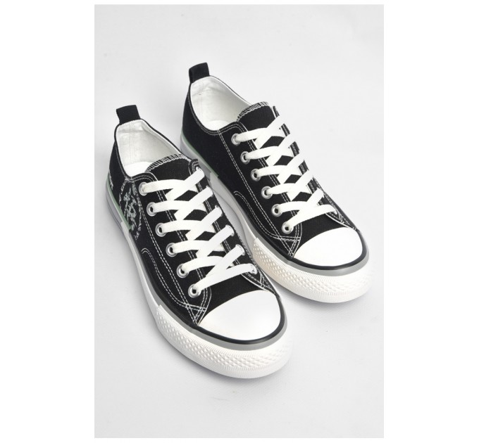 Кеды мужские текстильные черного цвета 178923L