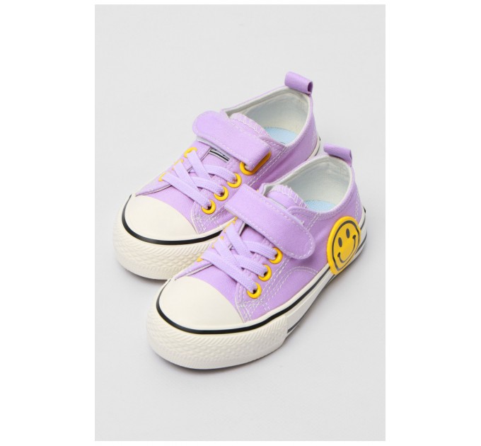 Кеди дитячі бузкового кольору текстиль 179189L