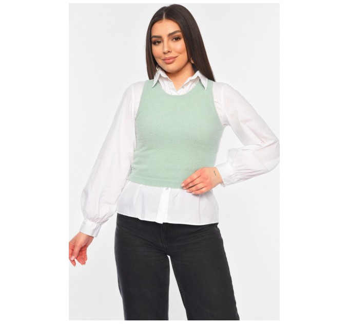 Женская майка из ангоры мятного цвета 179725L