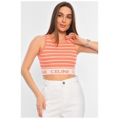 Топ-майка у рубчик жіноча персикового кольору 179872L