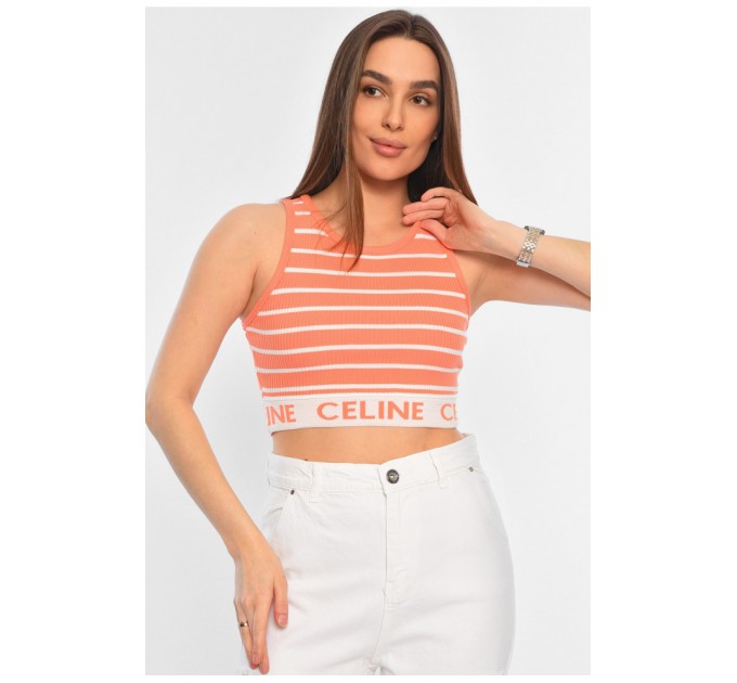 Топ-майка у рубчик жіноча персикового кольору 179872L